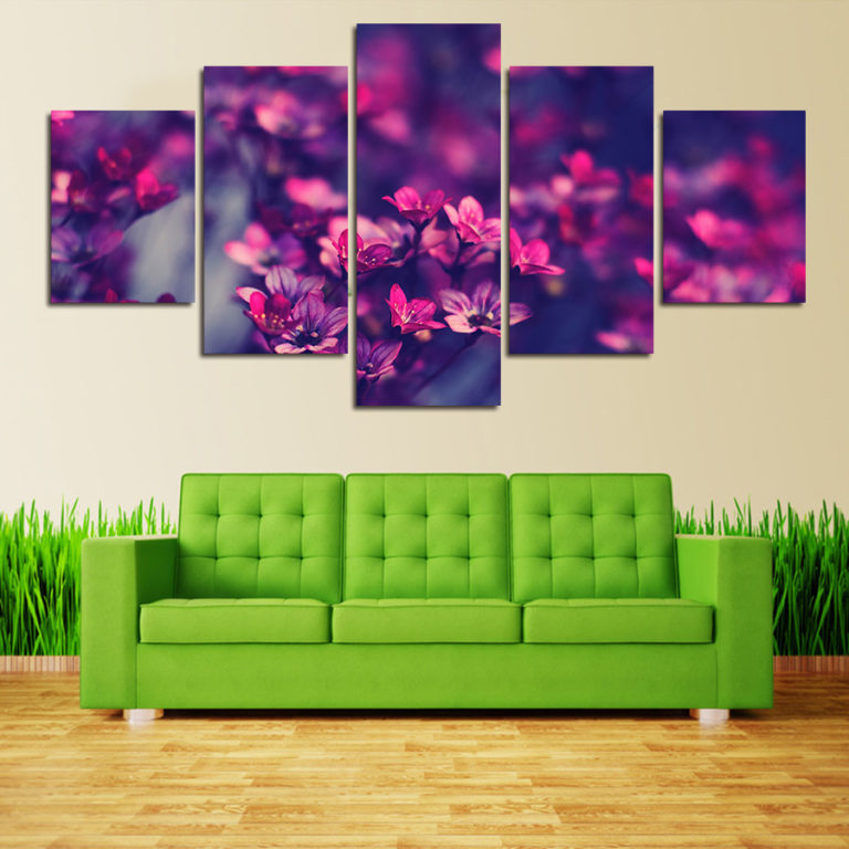 Purple Orchid Flowers Multi Canvas Art