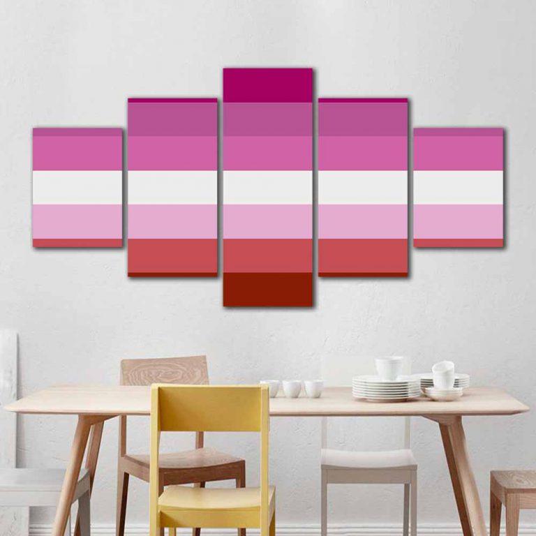 Lipstick Lesbian Flag Without Lips Multi Canvas Art