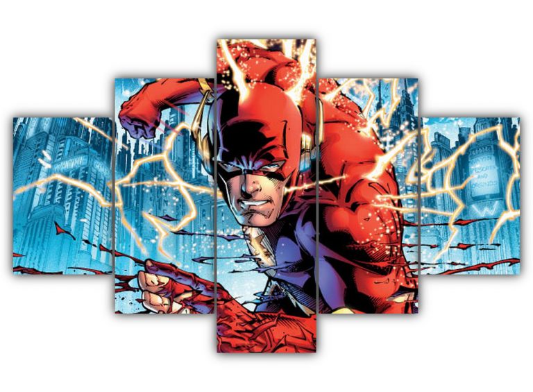 Flash saving the world Multi Canvas Art