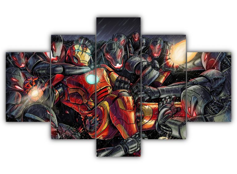 Iron Man and Ultron Sentries Multi Canvas Art