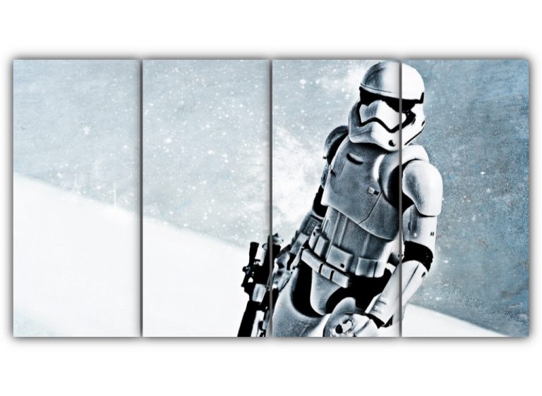 Stormtrooper In Snow Multi Canvas Art