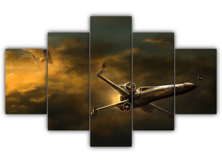 TIE Fighter vs X Wing Multi Canvas Art